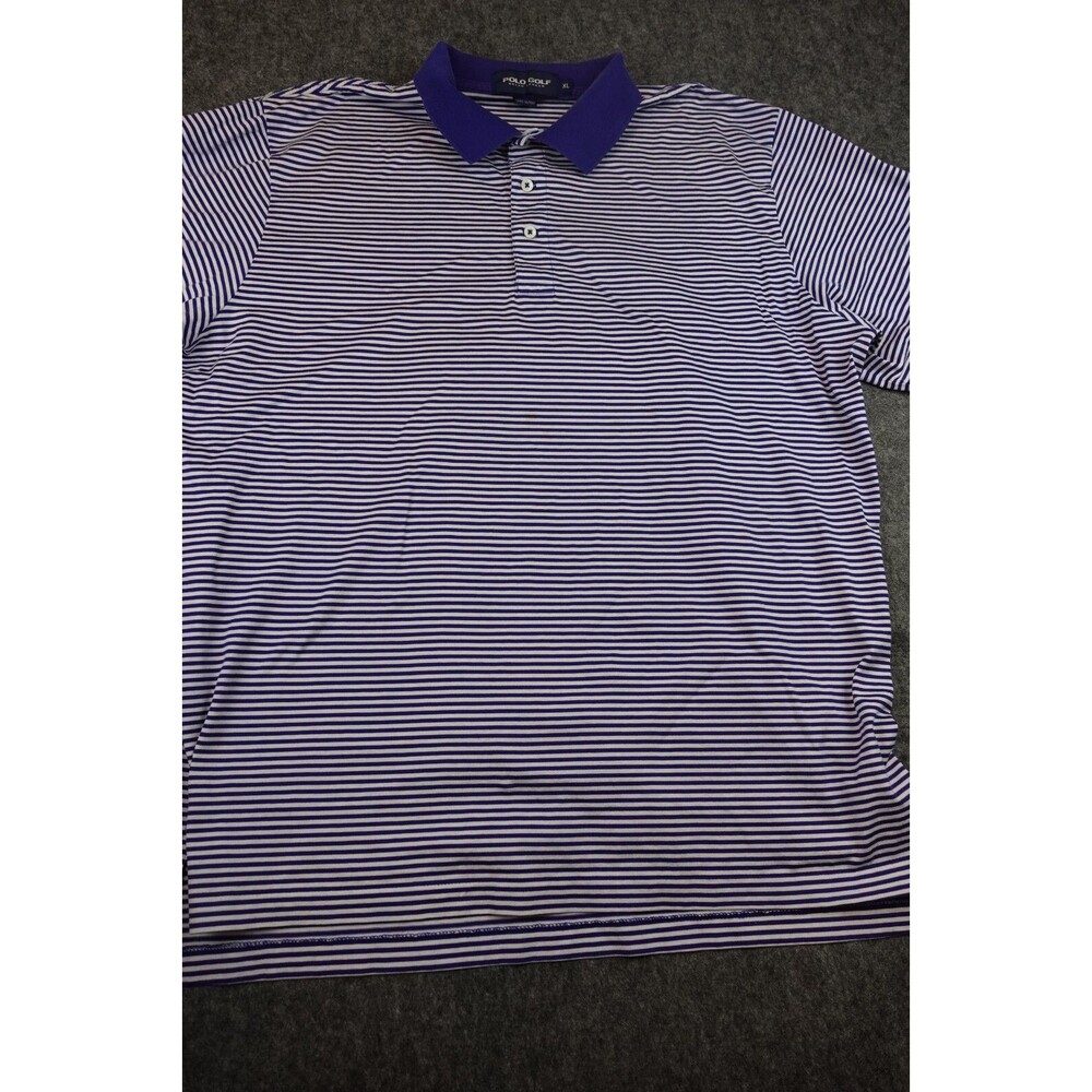 Polo Golf Ralph Lauren Polo Shirt Mens XL Pima Cotton Blue White Striped Soft